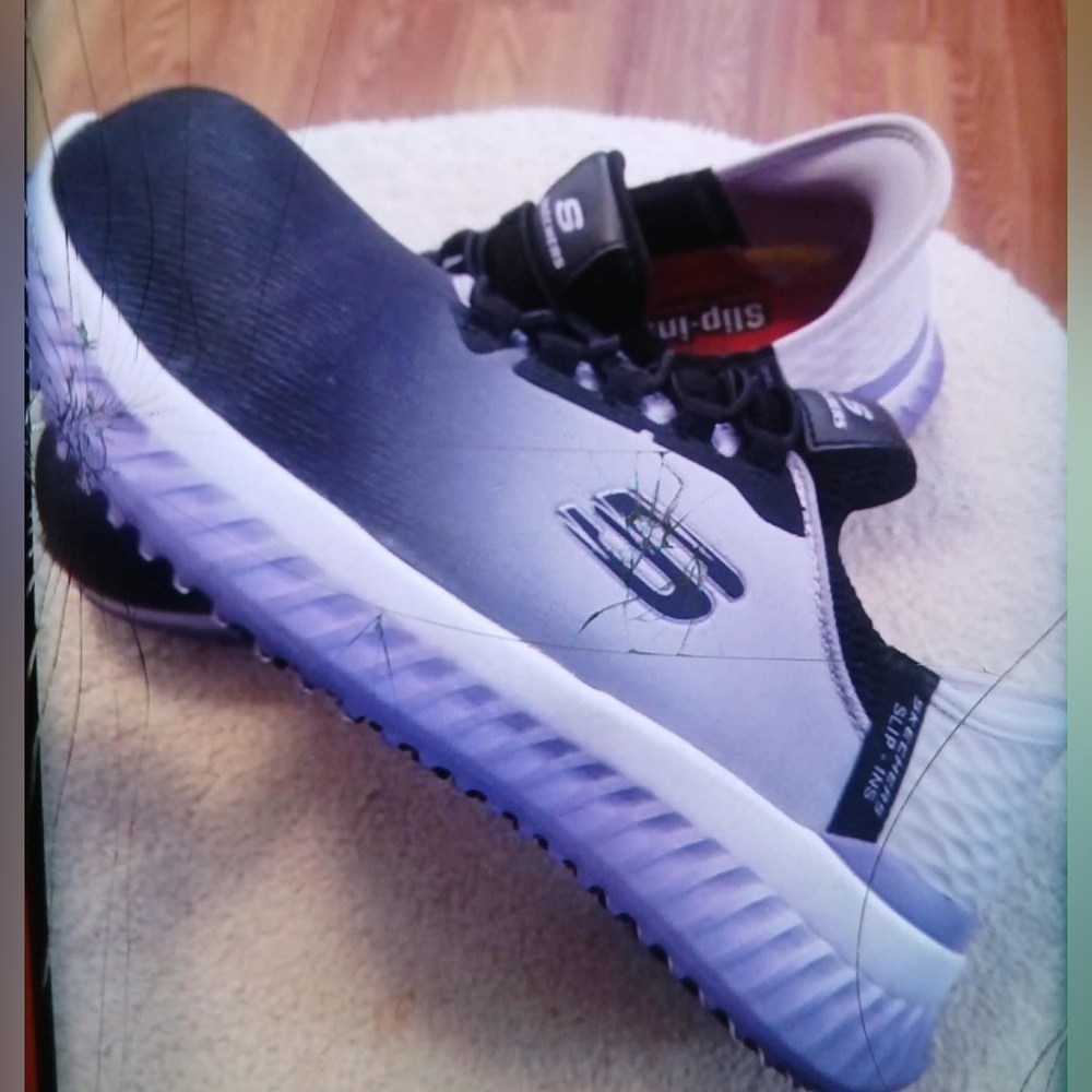 Skechers Women's Black and Gray Slip-On Sneakers